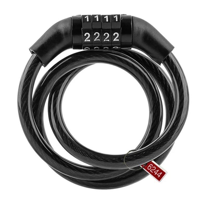 BG-205 Bike Lock 4 Digit Password Portable Mountain Bicycle Anti Theft 54cm Steel Cable Lock