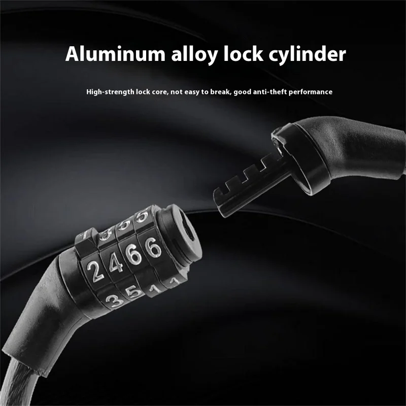 BG-205 Bike Lock 4 Digit Password Portable Mountain Bicycle Anti Theft 54cm Steel Cable Lock