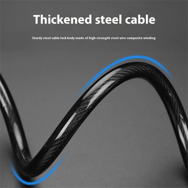 BG-205 Bike Lock 4 Digit Password Portable Mountain Bicycle Anti Theft 54cm Steel Cable Lock