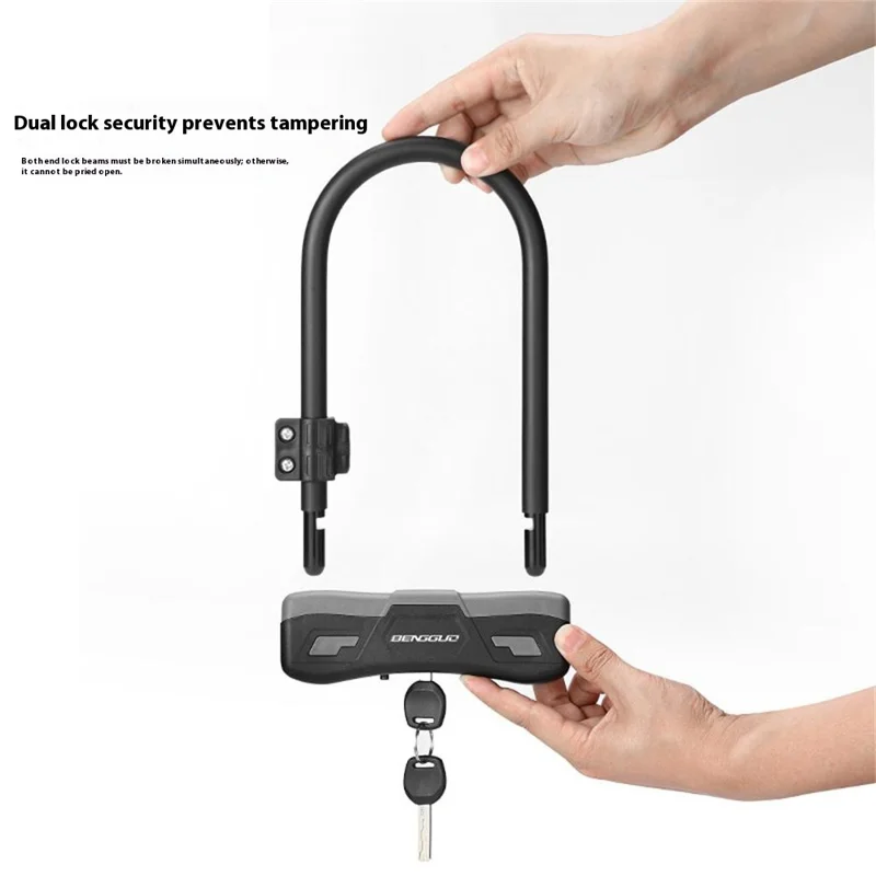 BENGGUO BG-0525 Candado en U para Bicicleta de Acero Aleado, Antirrobo con Soporte de Montaje - Naranja