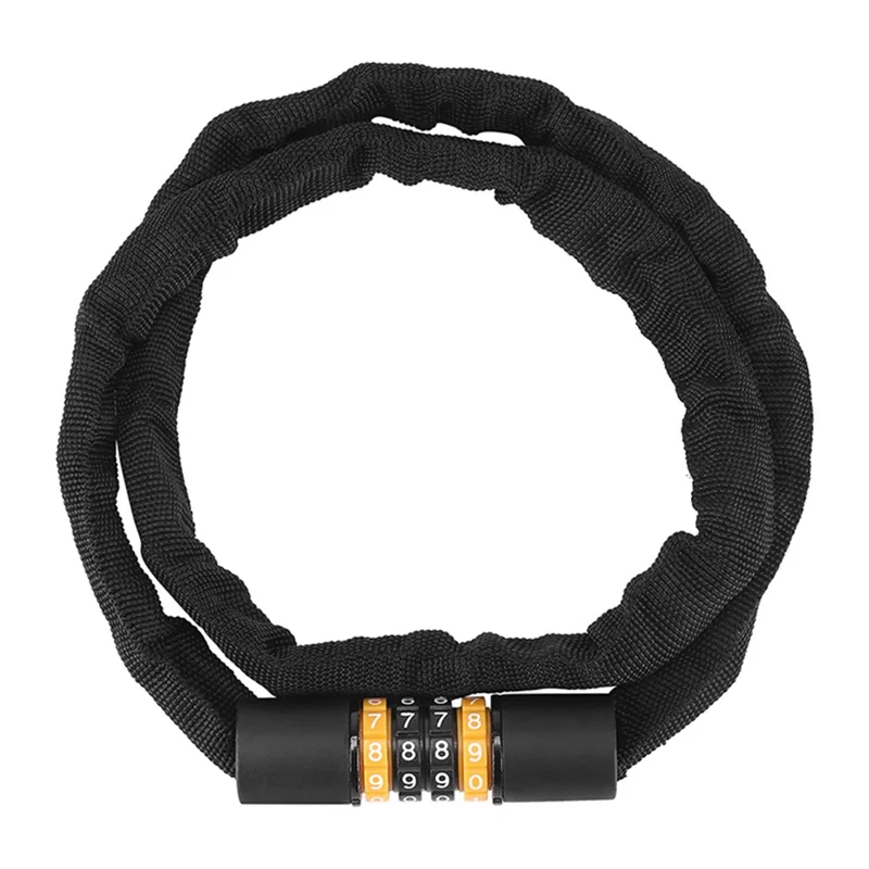 WEST BIKING Lucchetto per bicicletta a combinazione a 4 cifre per mountain bike e biciclette da strada, catena antifurto da 85 cm di lunghezza