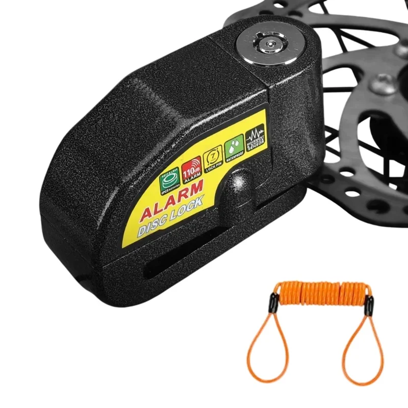A28 Bicycle Disc Brake Lock with 1.5m Reminder Cable Anti Theft Alarm Security Cycling Lock