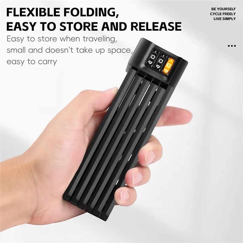 WEST BIKING YP0705123 For Bicycle Foldable Combination Lock Portable Anti Theft Security Lock for Mountain Road Bike