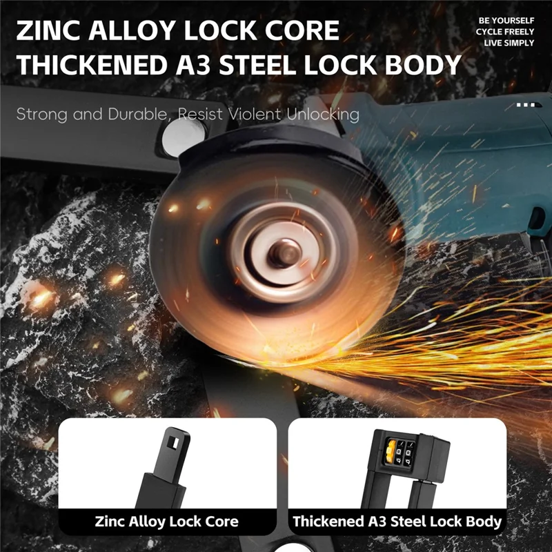 WEST BIKING YP0705123 For Bicycle Foldable Combination Lock Portable Anti Theft Security Lock for Mountain Road Bike