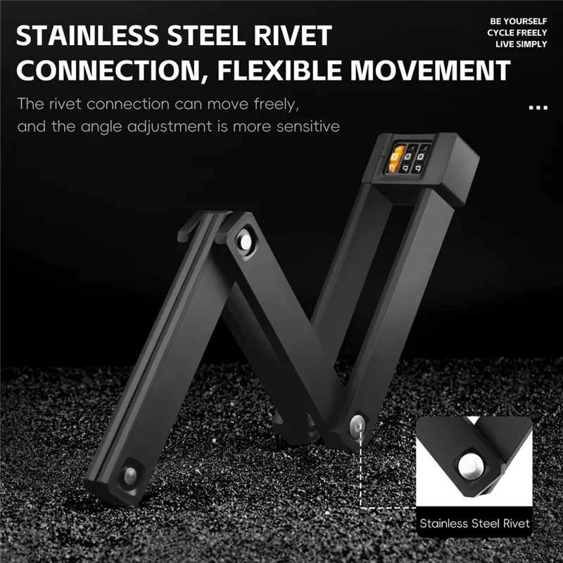 WEST BIKING YP0705123 For Bicycle Foldable Combination Lock Portable Anti Theft Security Lock for Mountain Road Bike