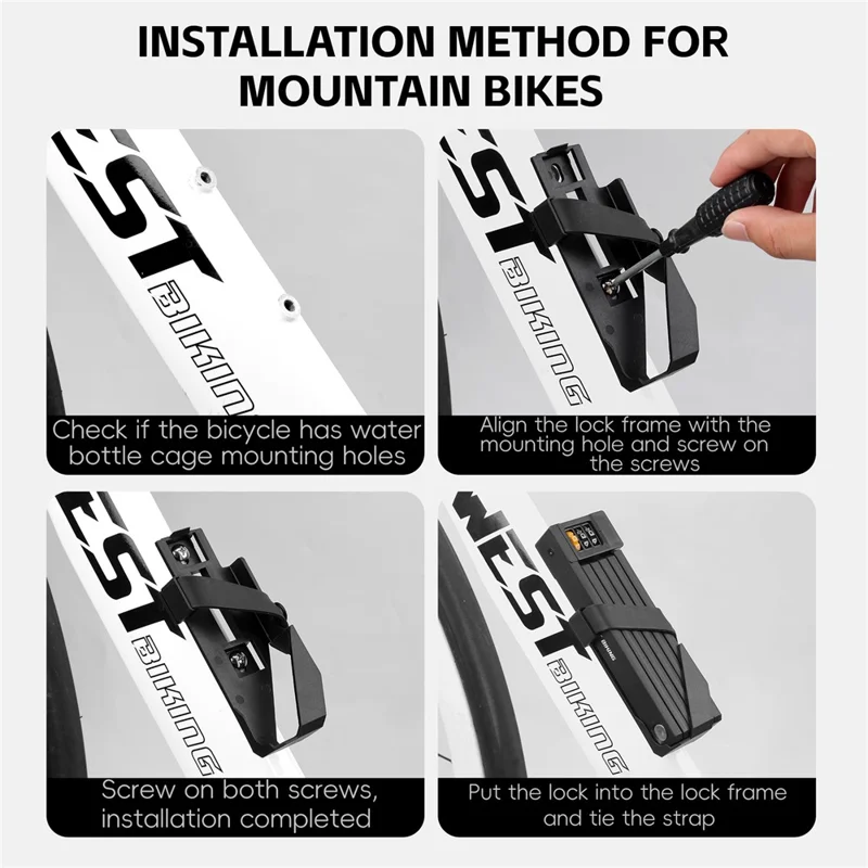 WEST BIKING YP0705123 For Bicycle Foldable Combination Lock Portable Anti Theft Security Lock for Mountain Road Bike