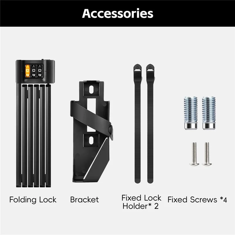 WEST BIKING YP0705123 For Bicycle Foldable Combination Lock Portable Anti Theft Security Lock for Mountain Road Bike