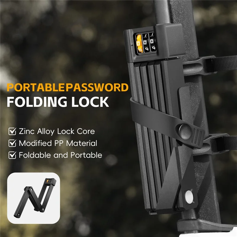 WEST BIKING YP0705123 For Bicycle Foldable Combination Lock Portable Anti Theft Security Lock for Mountain Road Bike