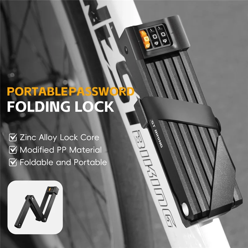 WEST BIKING YP0705123 For Bicycle Foldable Combination Lock Portable Anti Theft Security Lock for Mountain Road Bike