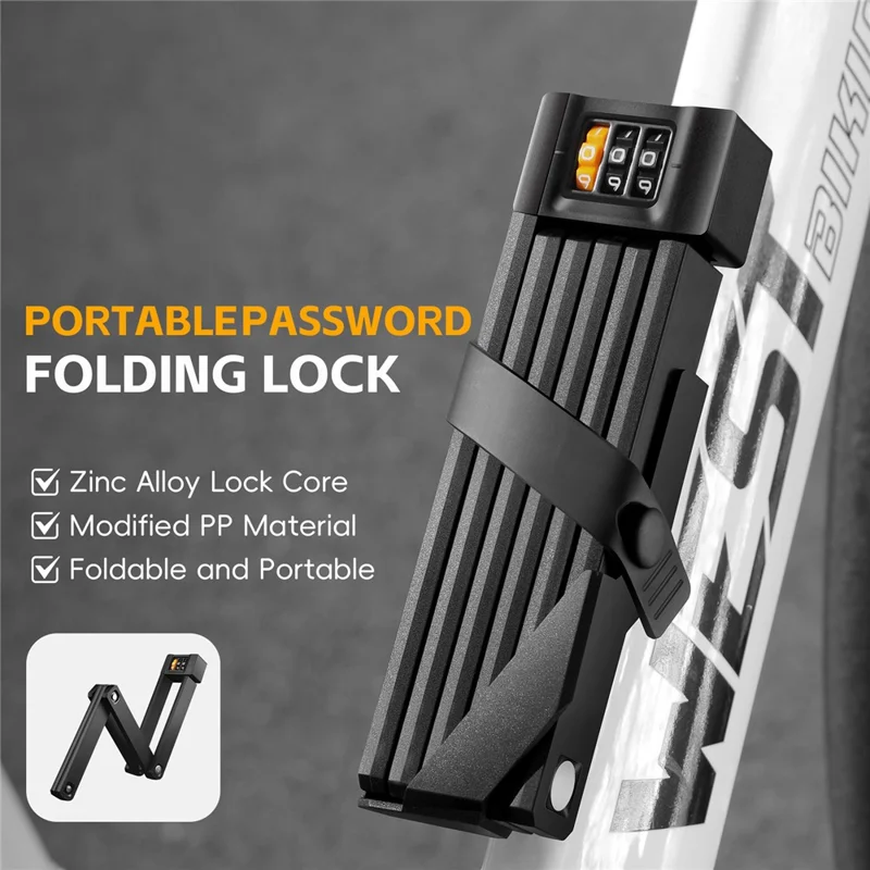 WEST BIKING YP0705123 For Bicycle Foldable Combination Lock Portable Anti Theft Security Lock for Mountain Road Bike