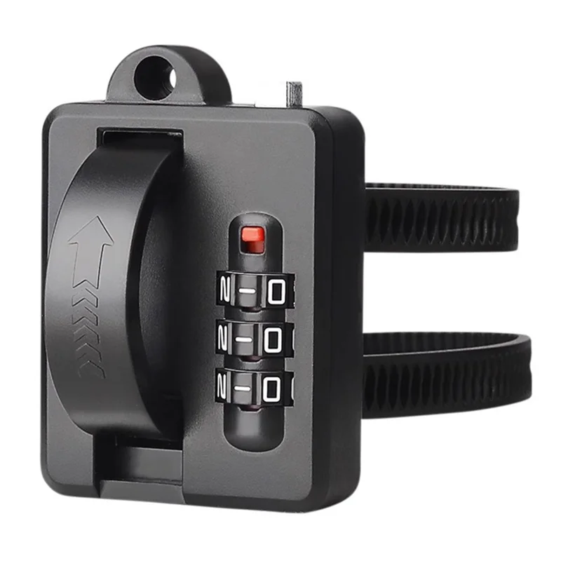 Helmet Combination Lock Universal PVC Portable Anti Theft Security Lock for Electric Motorcycle Scooter - Black