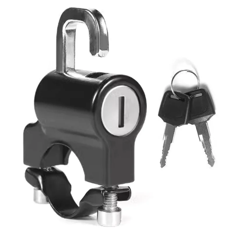 Замок для шлема электровелосипеда, мотоцикла, антис theft, безопасный замок для руля, водонепроницаемый, не подверженный коррозии замок - черный