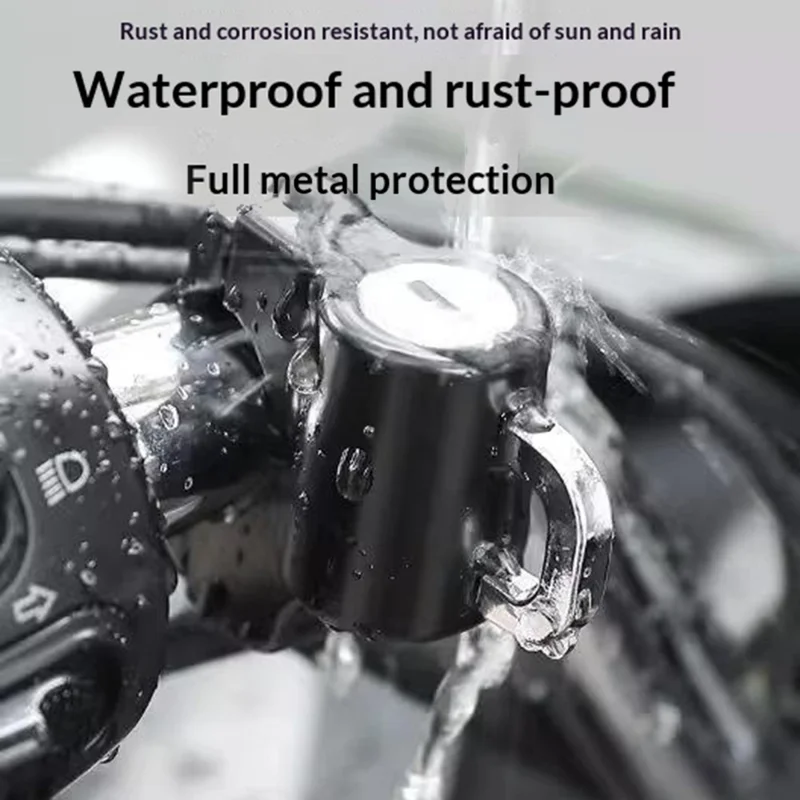 Замок для шлема электровелосипеда, мотоцикла, антис theft, безопасный замок для руля, водонепроницаемый, не подверженный коррозии замок - черный