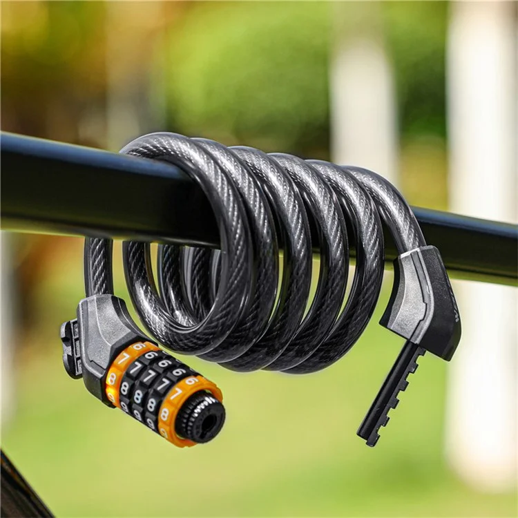 WEST BIKING YP0705062 5-digit Bike Password Lock Anti Theft Security MTB Road Bicycle Cable Lock 1.5m