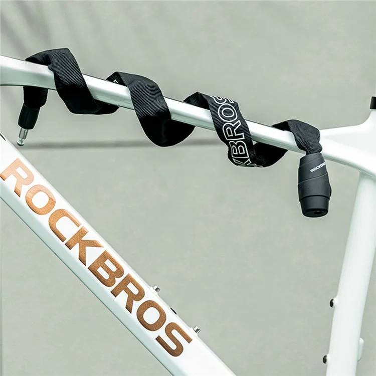ROCKBROS Bicycle Chain Locks E-Bike Locks Heavy Duty Anti-Theft Bicycle Chain Lock with Keys Lock Chain for Motorcycle, MTB, Door, Gate, Fence, Grill (702 Key Version) - Black