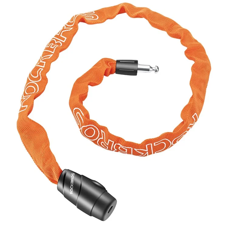 ROCKBROS Cadeados de Corrente para Bicicleta E-Bike Cadeados Pesados Antifurto com Chave de Cadeado de Corrente para Motocicleta, MTB, Porta, Portão, Cerca, Grade (Versão Chave 702) - Laranja