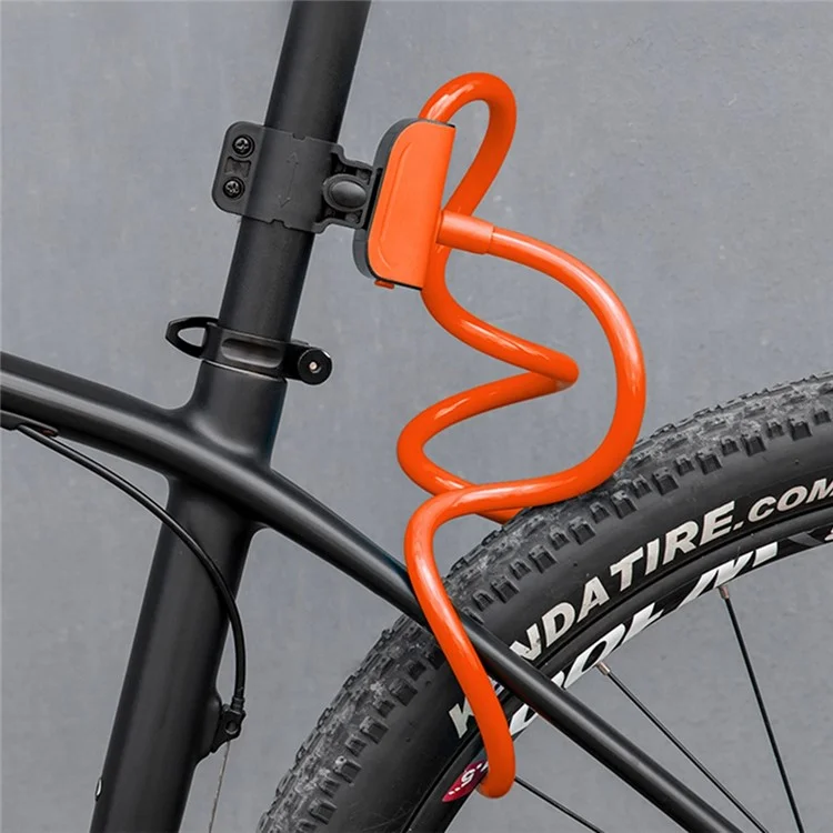 ROCKBROS RKS515 Bicycle Coiled Locks Portable Anti-Theft Bicycle Steel Cable Lock with Keys for Motorcycle, MTB, Door, Gate, Fence - Black