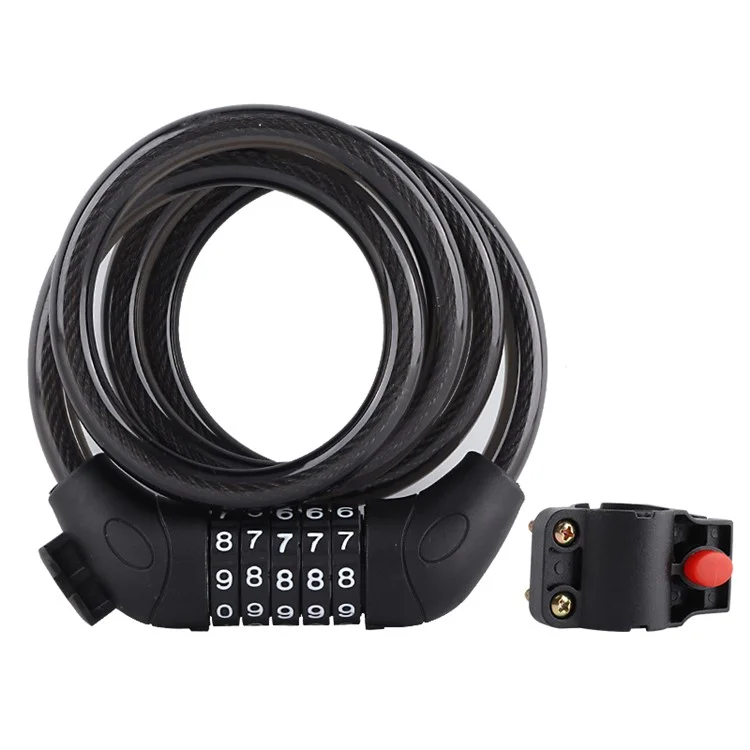 LG7101 125cm Fahrrad Stahlkabel 5-stelliges Passwortschloss MTB Fahrrad Roller Diebstahlsicherung Kombinationscodeschloss