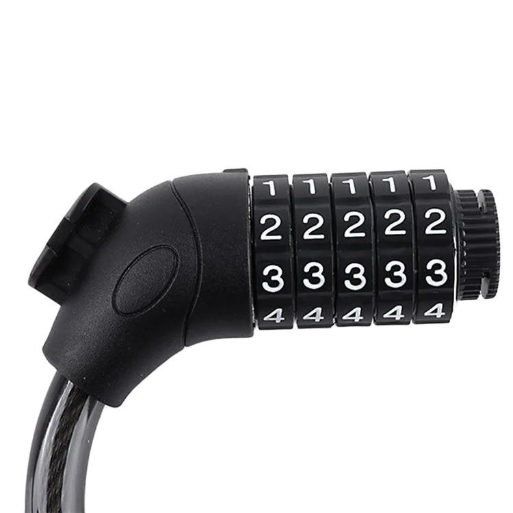 LG7101 125cm Fahrrad Stahlkabel 5-stelliges Passwortschloss MTB Fahrrad Roller Diebstahlsicherung Kombinationscodeschloss