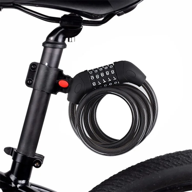 LG7101 125cm Fahrrad Stahlkabel 5-stelliges Passwortschloss MTB Fahrrad Roller Diebstahlsicherung Kombinationscodeschloss