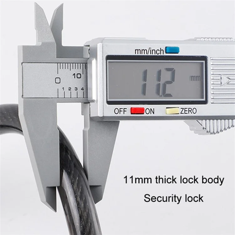 1.1m Steel Wire 5 Digit Password Key Lock MTB Bike Scooter Anti-theft Bicycle Lock, Upgraded Location Type