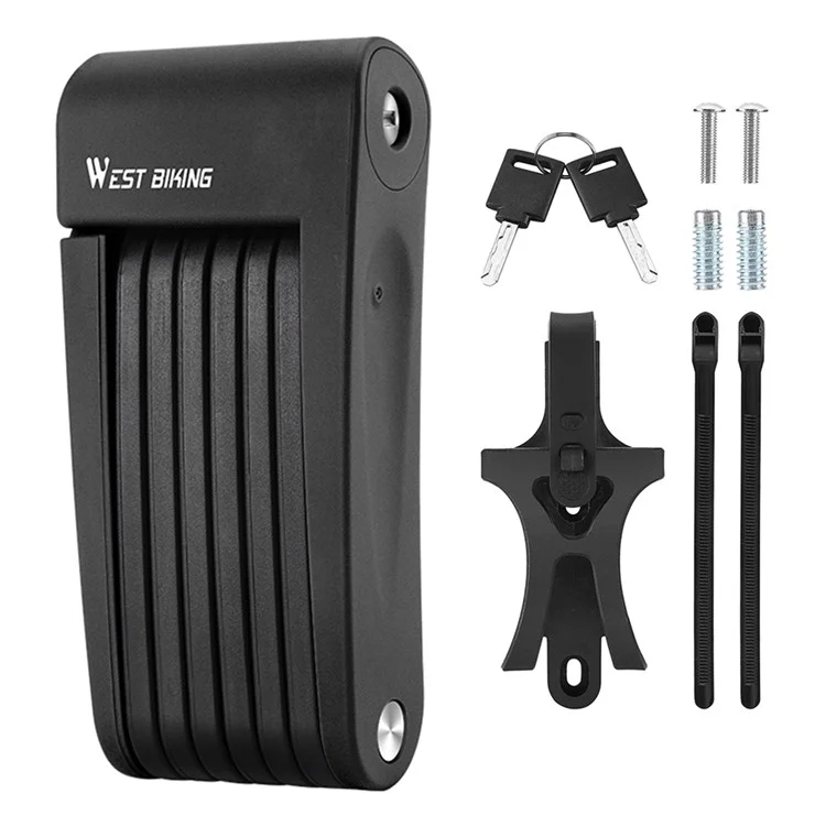 WEST BIKING YP0705090 Mini Portátil Trava de Bicicleta Anti-Roubo para Bicicleta de Montanha Dobrável - Preto
