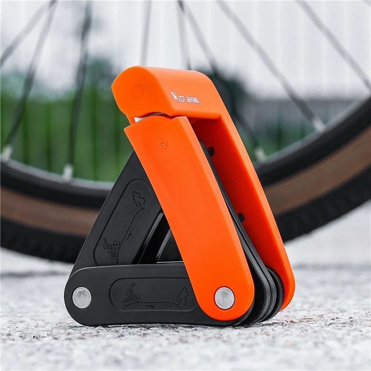WEST BIKING YP0705090 Mini Portátil Trava de Bicicleta Anti-Roubo para Bicicleta de Montanha Dobrável - Preto