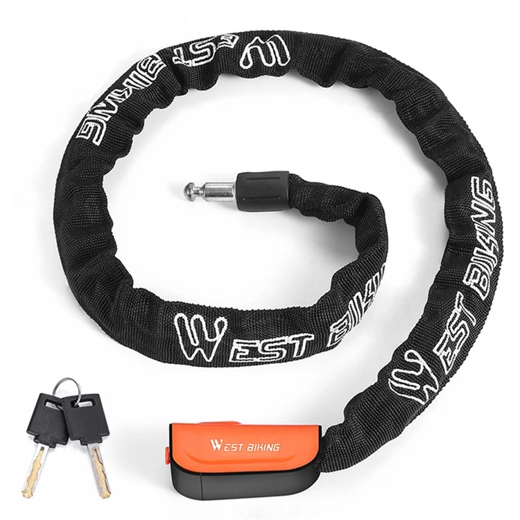 WEST BIKING YP0705097 Bike Chain Lock Anti Theft Bicycle Security Chain Lock - Orange