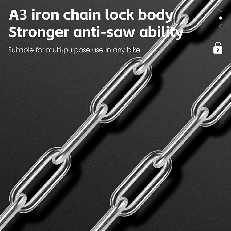 WEST BIKING YP0705097 Bike Chain Lock Anti Theft Bicycle Security Chain Lock - Orange