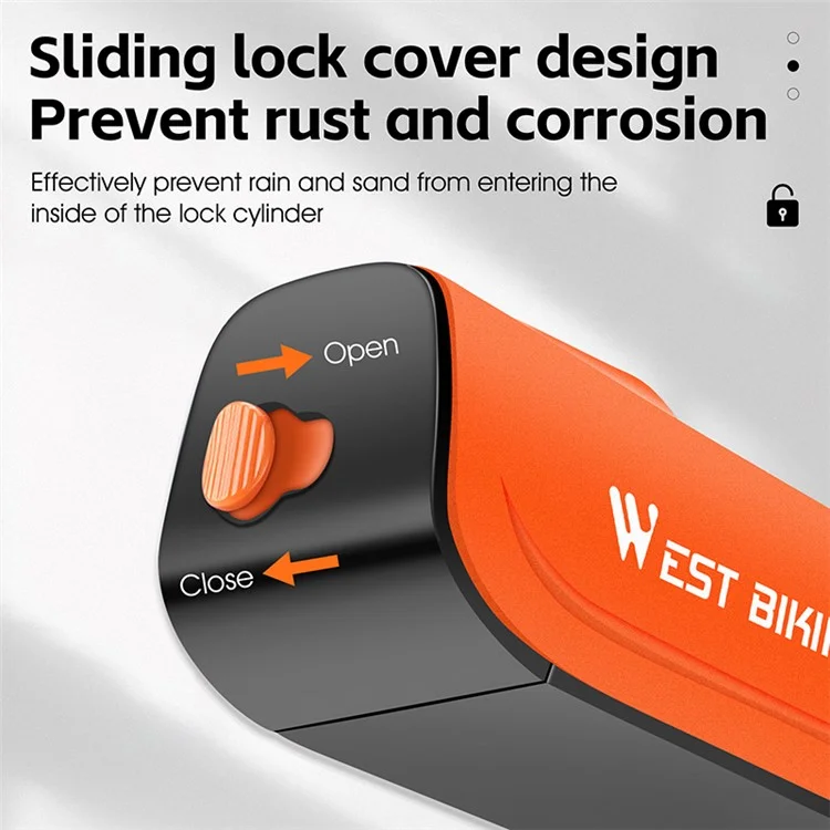 WEST BIKING YP0705097 Bike Chain Lock Anti Theft Bicycle Security Chain Lock - Orange