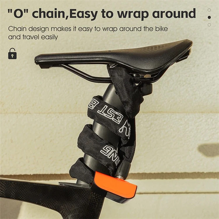 WEST BIKING YP0705097 Bike Chain Lock Anti Theft Bicycle Security Chain Lock - Orange