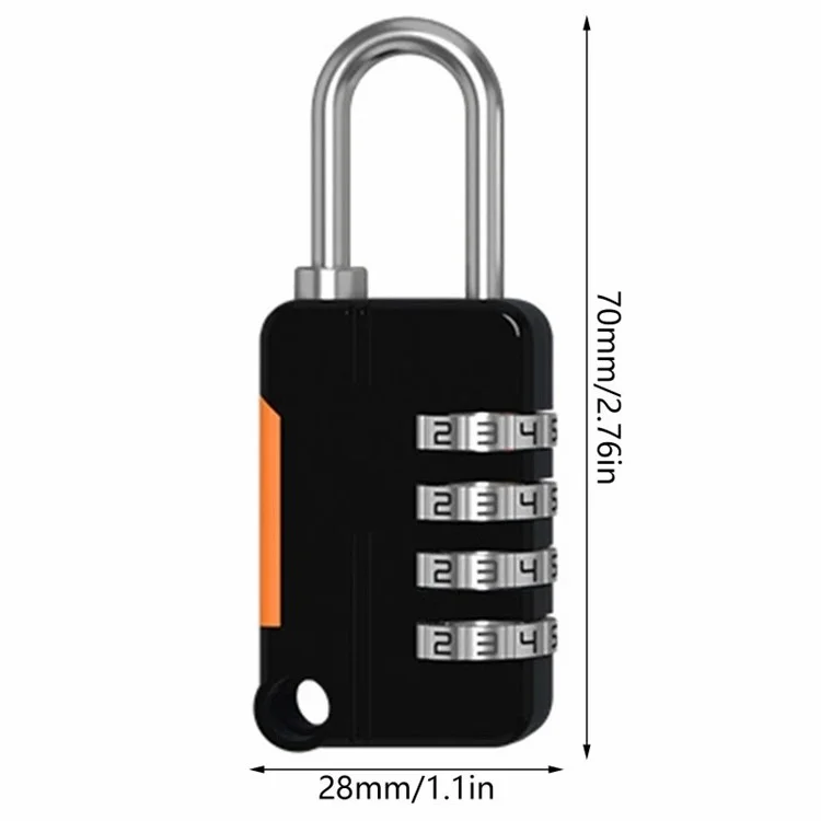 81H-4D Serrure combinaison en alliage de zinc 4 chiffres Cadenas pour valise Cadenas de gym Locker (Version standard) - Gris