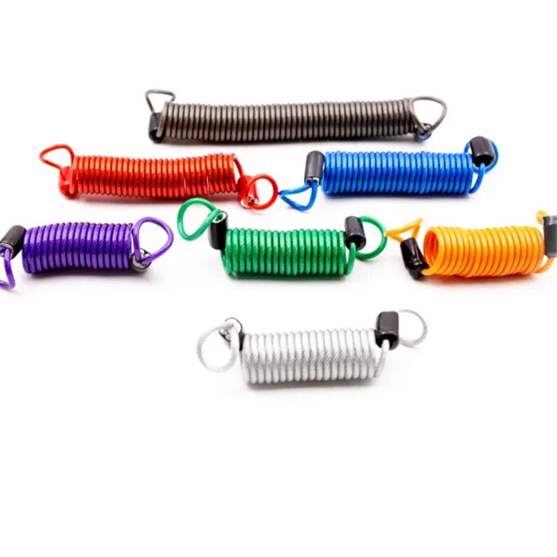 C25 1.5m Motorcycle Helmet Code Lock Telescopic Steel Wire Luggage Suitcase Anti-theft Security Steel Cable - Red