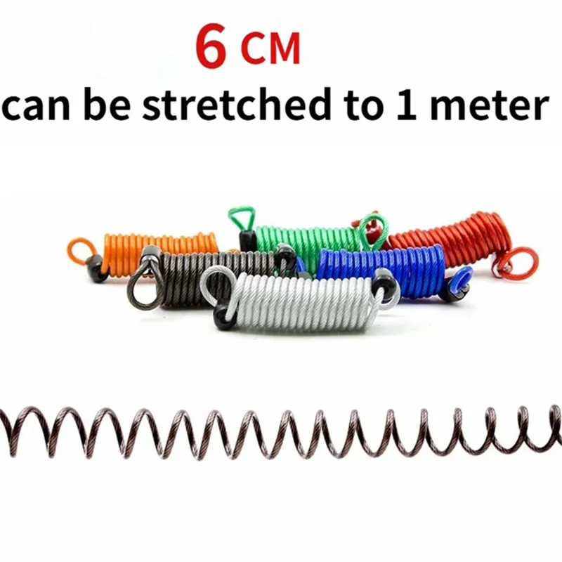 C25 1.5m Motorcycle Helmet Code Lock Telescopic Steel Wire Luggage Suitcase Anti-theft Security Steel Cable - Red