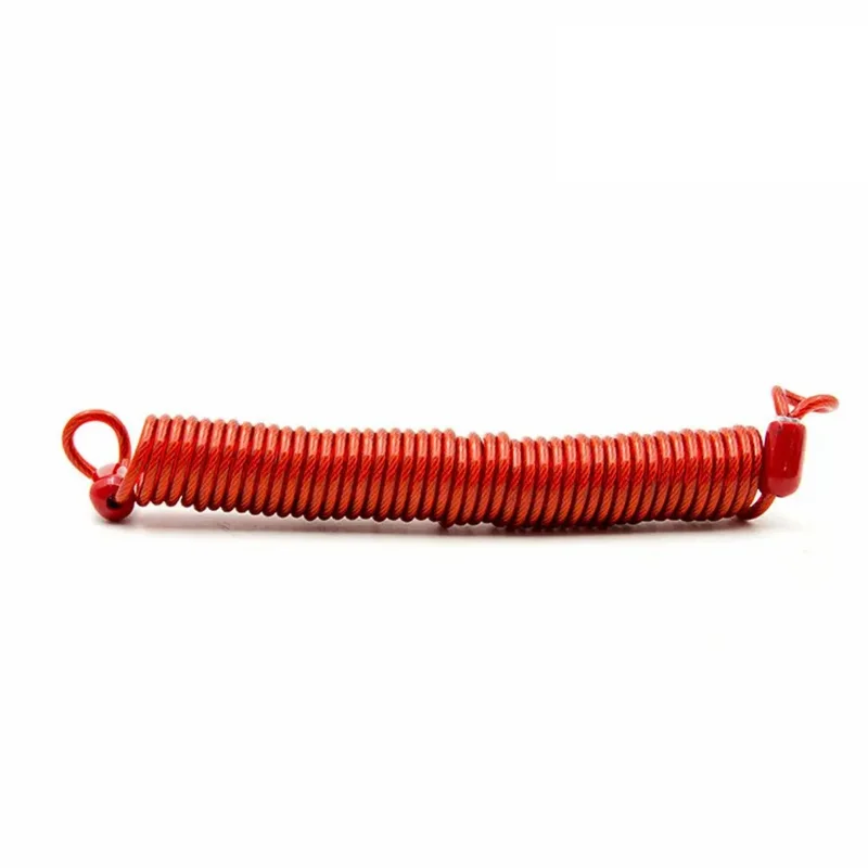 C25 1m Motorcycle Helmet Telescopic Steel Wire Luggage Suitcase Anti-theft Lock Security Steel Cable - Red