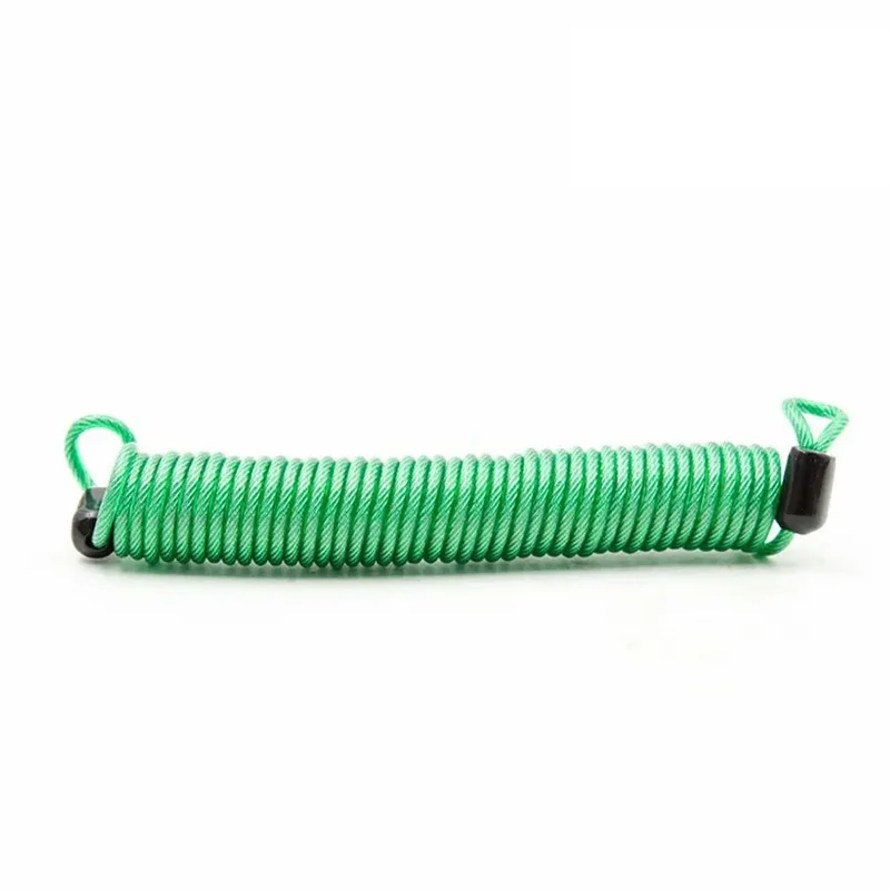 C25 2.5m Motorcycle Helmet Spring Steel Wire Luggage Suitcase Code Lock Anti-theft Steel Cable - Green