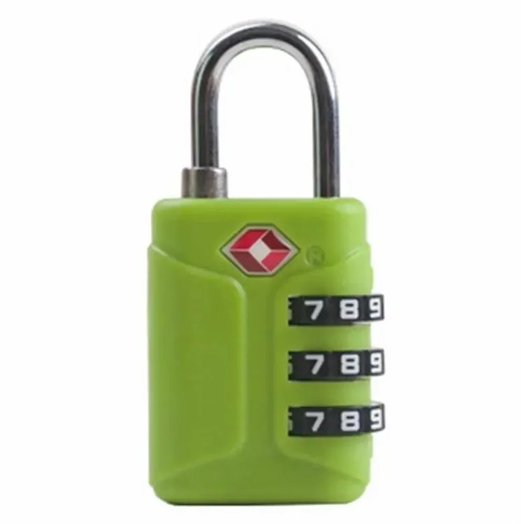 01ST TSA-zugelassene Gepäckschlösser aus Zinklegierung, 3-stelliges rücksetzbares Sicherheitskombinationsschloss - Grün