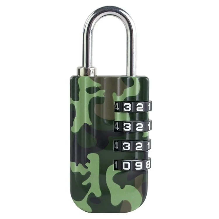 02H4 4-Digit Security Padlock Zinc Alloy Code Lock for Travel Suitcases Luggage - Camouflage