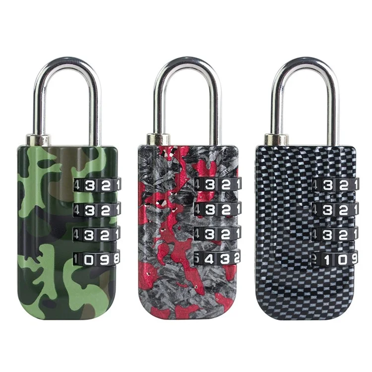 02H4 4-Digit Security Padlock Zinc Alloy Code Lock for Travel Suitcases Luggage - Camouflage