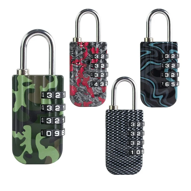 02H4 4-Digit Security Padlock Zinc Alloy Code Lock for Travel Suitcases Luggage - Camouflage