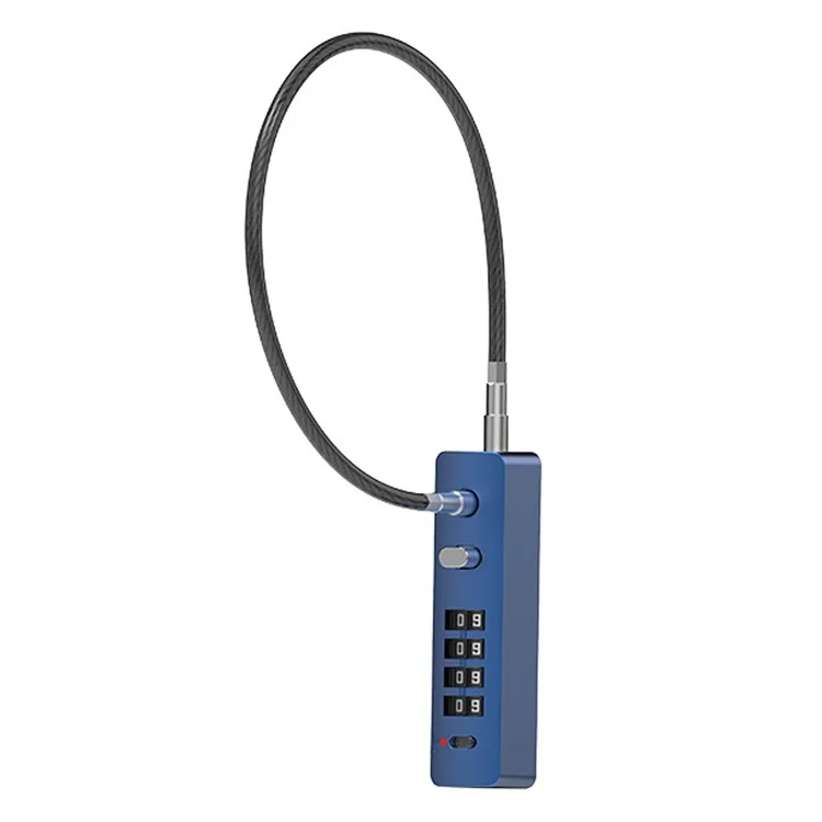 904T 30cm Bike Locks Cable 4 Digit Combination Anti-Theft Security Bicycle Lock - Blue