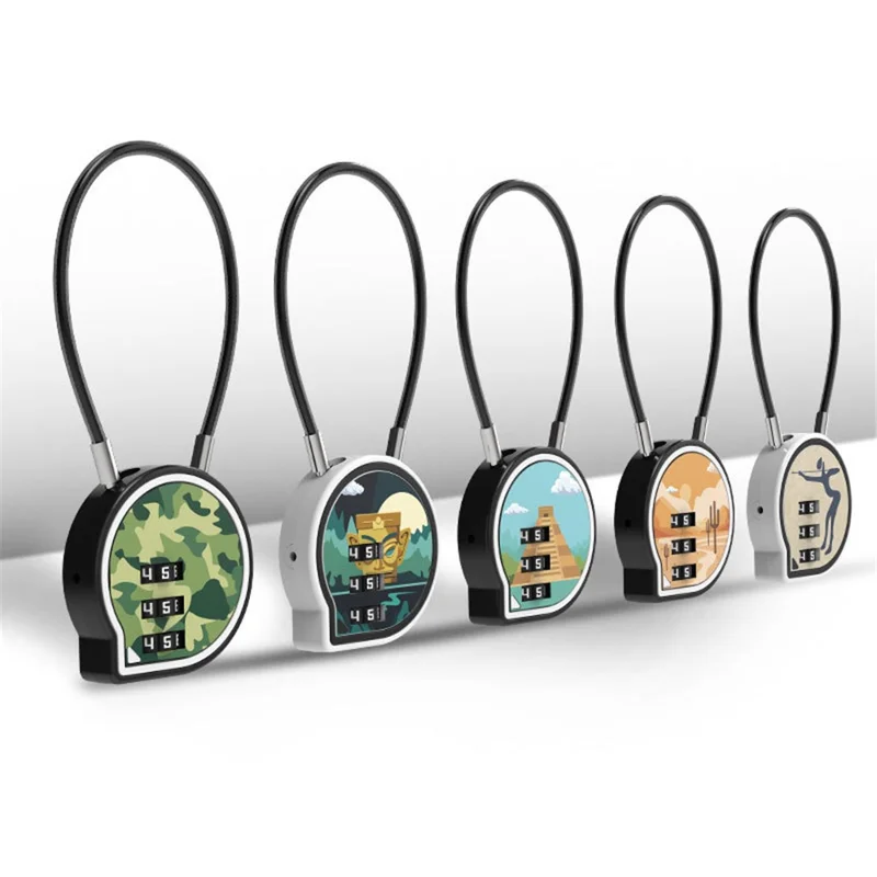 08U 3-Digit Security Suitcase Lock Chat Bubble Shape Zinc Alloy Padlock for Luggage Bag Case - Hunting