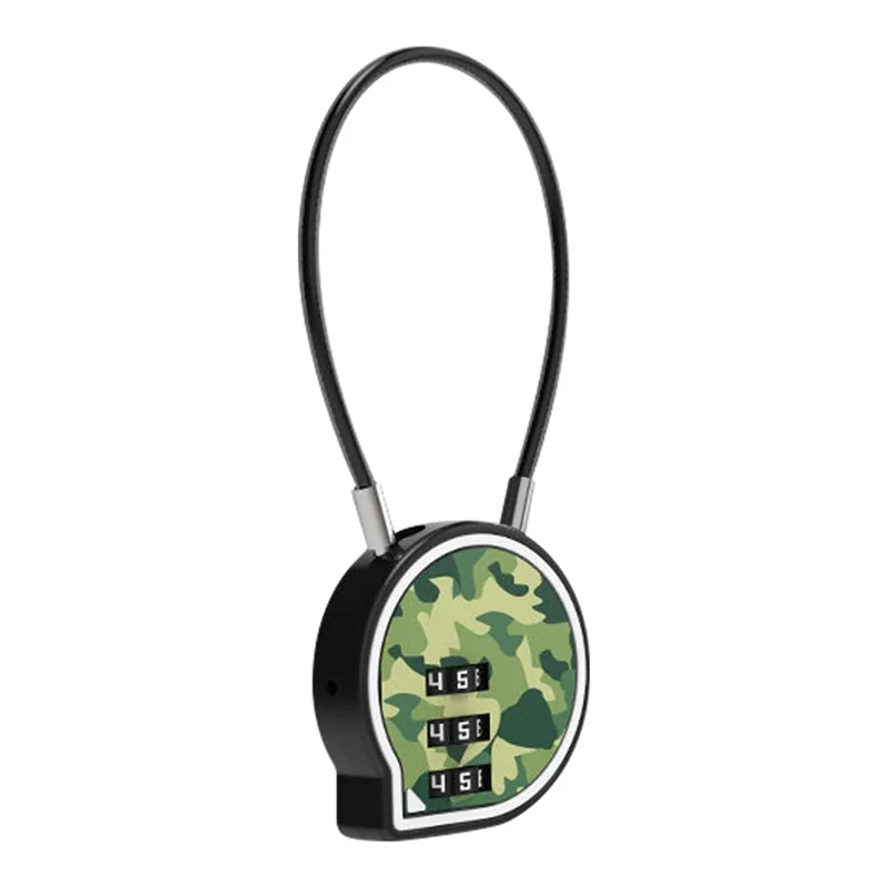 08U 3-Digit Security Suitcase Lock Chat Bubble Shape Zinc Alloy Padlock for Luggage Bag Case - Camouflage