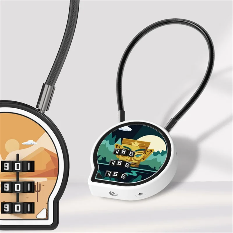 08U 3-Digit Security Suitcase Lock Chat Bubble Shape Zinc Alloy Padlock for Luggage Bag Case - Camouflage