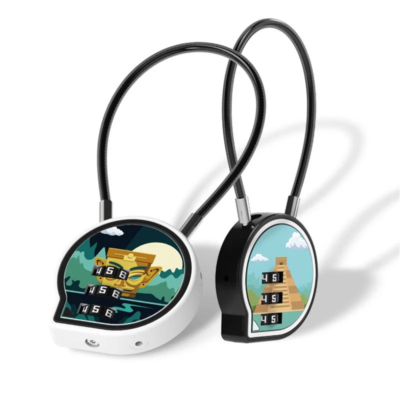 08U 3-Digit Security Suitcase Lock Chat Bubble Shape Zinc Alloy Padlock for Luggage Bag Case - Camouflage