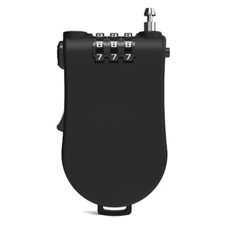 P10 Upgraded Retractable Steel Cable Combination Lock for Suitcase, Car, Motorcycle Helmet with Password - Black