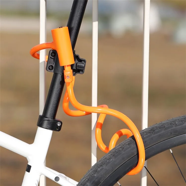 WEST BIKING YP0705100 115cm Extendable Steel Cable Anti-theft Bicycle Lock - Orange