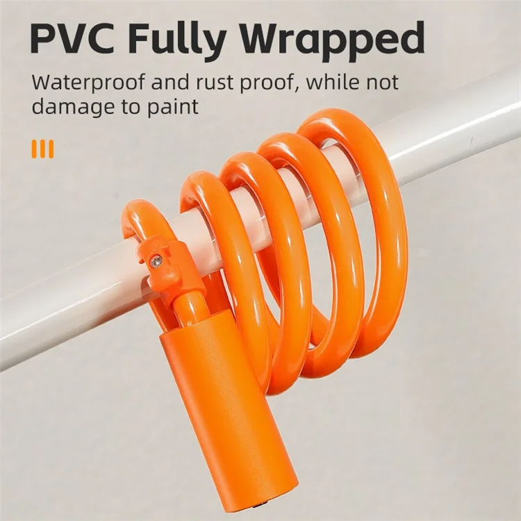 WEST BIKING YP0705100 115cm Extendable Steel Cable Anti-theft Bicycle Lock - Orange