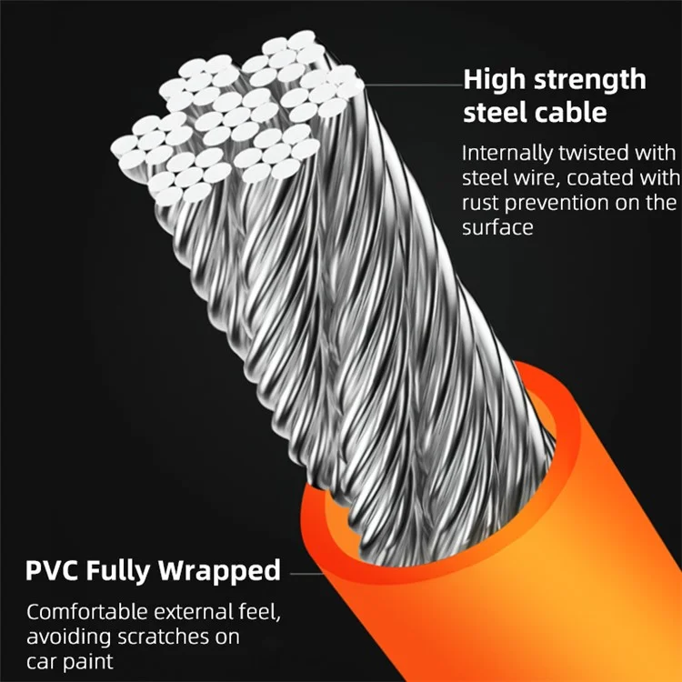WEST BIKING YP0705100 115cm Extendable Steel Cable Anti-theft Bicycle Lock - Orange