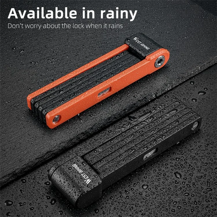 WEST BIKING 80cm Portable 6-section Folding Anti-theft Lock for Bike / Motorcycle - Orange